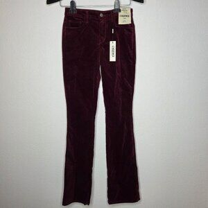 NWT L'Agence Women's Stevie Velvet High Rise Straight Jeans - Dark Port